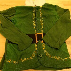 Elf Christmas Movie Buddy Character Cosplay Button Down Shirt Top Boys XS 4/5